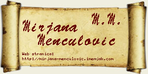 Mirjana Menčulović vizit kartica